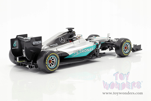 BBurago - Mercedes AMG F1 W12 E Performance #44 Lewis Hamilton Formula 1 (2016) (1/18 scale diecast model car, Silver/Turquoise) 18-18001HAMI