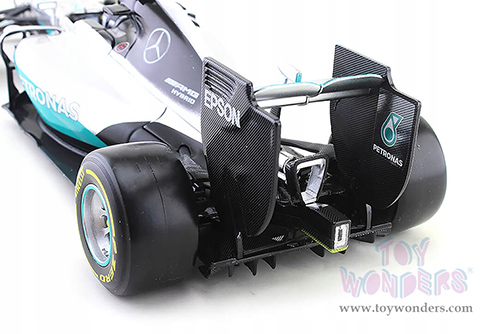 BBurago - Mercedes AMG F1 W07 Hybrid Petronas #6 Nico Rosberg Formula 1 (2016) (1/18 scale diecast model car, Silver/Turquoise) 18-18001ROSB