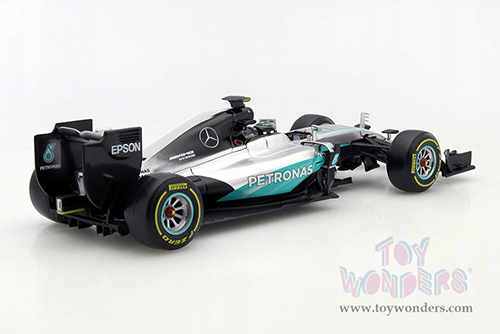 BBurago - Mercedes AMG F1 W07 Hybrid Petronas #6 Nico Rosberg Formula 1 (2016) (1/18 scale diecast model car, Silver/Turquoise) 18-18001ROSB