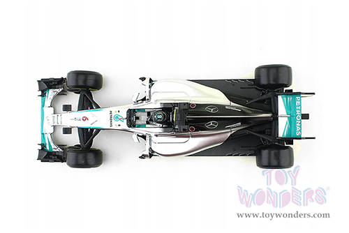 BBurago - Mercedes AMG F1 W07 Hybrid Petronas #6 Nico Rosberg Formula 1 (2016) (1/18 scale diecast model car, Silver/Turquoise) 18-18001ROSB