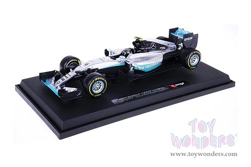 BBurago - Mercedes AMG F1 W07 Hybrid Petronas #6 Nico Rosberg Formula 1 (2016) (1/18 scale diecast model car, Silver/Turquoise) 18-18001ROSB