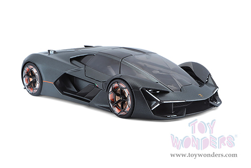 BBurago - Lamborghini Terzo Millennio Hardtop (1/24 scale diecast model car, Dark Gray/Black Top) 18-21094GY