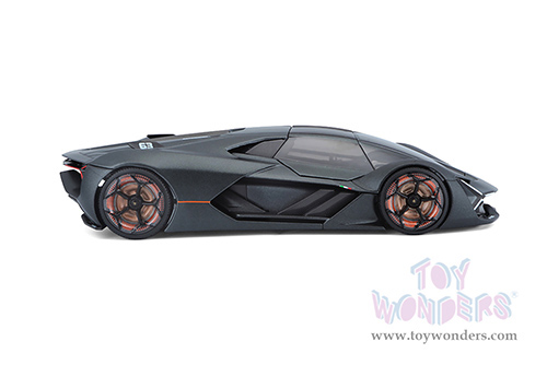BBurago - Lamborghini Terzo Millennio Hardtop (1/24 scale diecast model car, Dark Gray/Black Top) 18-21094GY