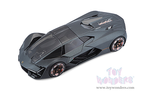 BBurago - Lamborghini Terzo Millennio Hardtop (1/24 scale diecast model car, Dark Gray/Black Top) 18-21094GY