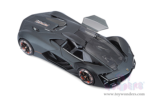 BBurago - Lamborghini Terzo Millennio Hardtop (1/24 scale diecast model car, Dark Gray/Black Top) 18-21094GY
