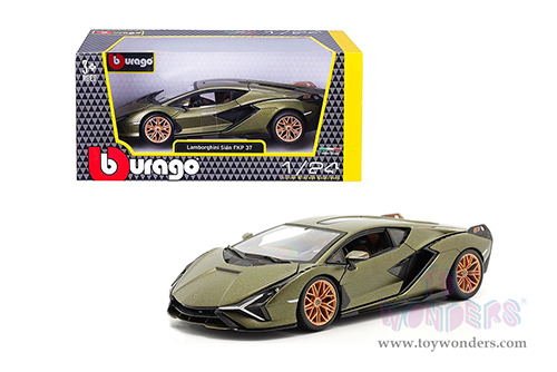 BBurago -  Lamborghini Sián FKP37 Hardtop (1/24 scale diecast model car, Matte Green) 18-21099GN
