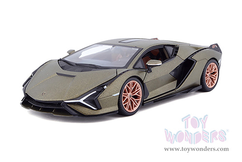 BBurago -  Lamborghini Sián FKP37 Hardtop (1/24 scale diecast model car, Matte Green) 18-21099GN