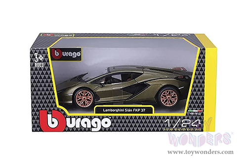 BBurago -  Lamborghini Sián FKP37 Hardtop (1/24 scale diecast model car, Matte Green) 18-21099GN