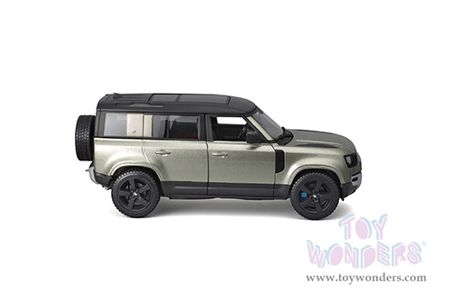 BBurago - Land Rover Defender 110 (2022, 1/24 scale diecast model car, Silver Green) 18-21101GN