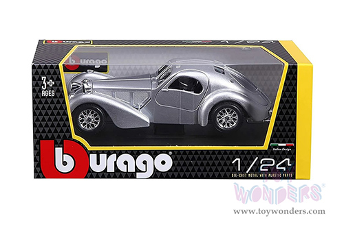 BBurago - Bugatti Atantic Hard Top (1/24 scale diecast model car, Silver) 18-22092SV