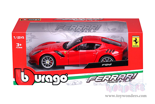 BBurago Ferrari Race & Play - Ferrari F12 TDF (1/24 scale diecast model car, Red) 18-26021R