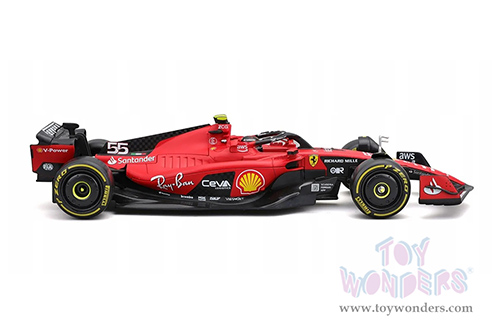 Bburago - Ferrari SF-23 #55 Carlos Sainz with Driver Formula One F1 World Championship (2023) (1/24 scale diecast model car, Red) 18-26808/55