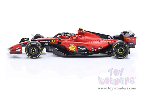 Bburago - Ferrari SF-23 #55 Carlos Sainz with Driver Formula One F1 World Championship (2023) (1/24 scale diecast model car, Red) 18-26808/55