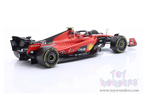Bburago - Ferrari SF-23 #55 Carlos Sainz with Driver Formula One F1 World Championship (2023) (1/24 scale diecast model car, Red) 18-26808/55