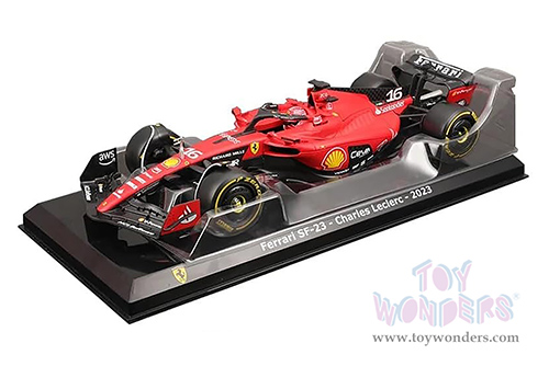 Bburago - Ferrari SF-23 #55 Carlos Sainz with Driver Formula One F1 World Championship (2023) (1/24 scale diecast model car, Red) 18-26808/55