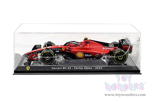 Bburago - Ferrari SF-23 #55 Carlos Sainz with Driver Formula One F1 World Championship (2023) (1/24 scale diecast model car, Red) 18-26808/55