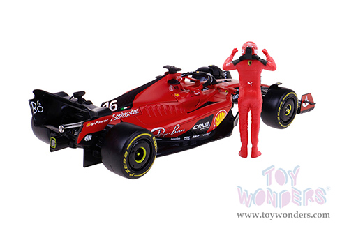 Bburago - Ferrari SF-23 #16 Charles Leclerc with Driver Figure (1/24 scale diecast model car, Red) 18-26809/16