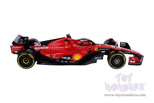 Bburago - Ferrari SF-23 #16 Charles Leclerc with Driver Figure (1/24 scale diecast model car, Red) 18-26809/16