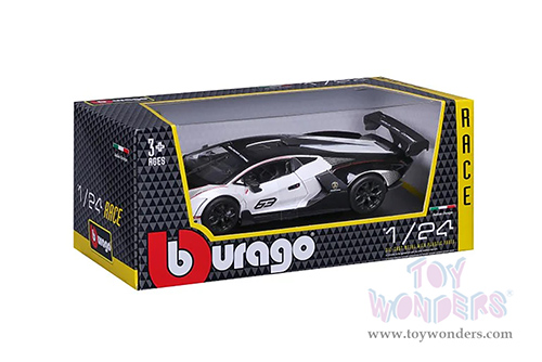 BBurago - Lamborghini Essenza SCV12 #63 (1/24 scale diecast model car, White/Black) 18-28023