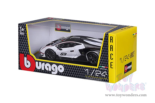 BBurago - Lamborghini Essenza SCV12 #63 (1/24 scale diecast model car, White/Black) 18-28023