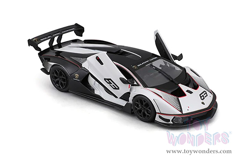 BBurago - Lamborghini Essenza SCV12 #63 (1/24 scale diecast model car, White/Black) 18-28023