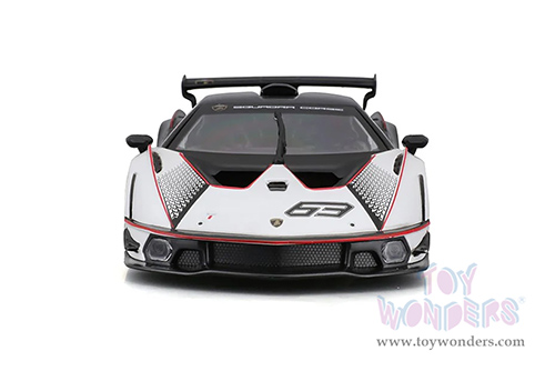 BBurago - Lamborghini Essenza SCV12 #63 (1/24 scale diecast model car, White/Black) 18-28023