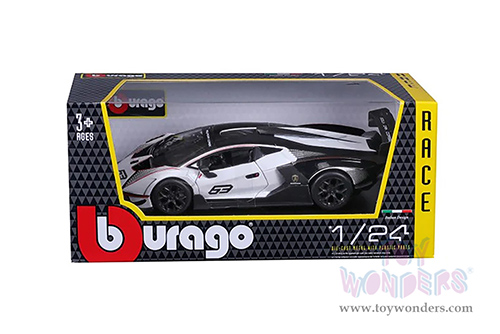 BBurago - Lamborghini Essenza SCV12 #63 (1/24 scale diecast model car, White/Black) 18-28023