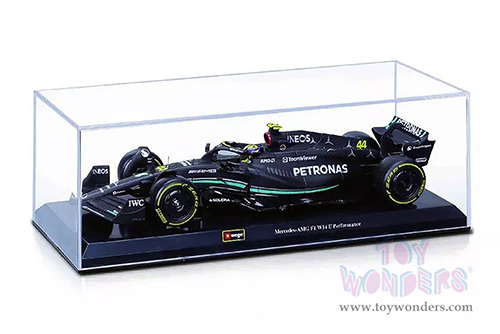 Bburago Formula Racing - Mercedes AMG Petronas F1 Team #44 Lewis Hamilton with Driver Formula One F1 W14 E Performance (2023) (1/24 scale diecast model car, Black) 18-28028/44