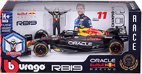 Bburago - Oracle Red Bull Racing RB19 #11 Sergio Pérez Formula One F1 (2023) with Driver Figure (1/24 scale diecast model car, Black) 18-28036/11 