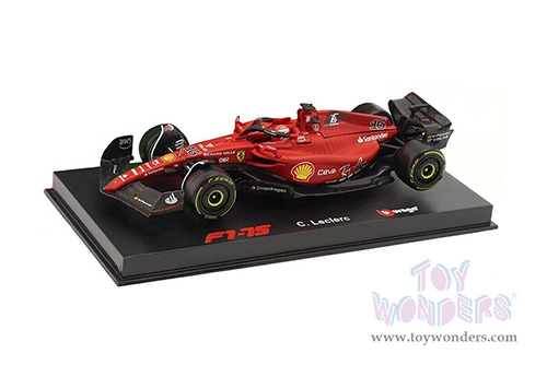 Bburago Formula Racing - Ferrari F1-75 #16 Charles Leclerc with Driver Formula One F1 Italian GP (2022) (1/43 scale diecast model car, Red) 18-36831/LEC