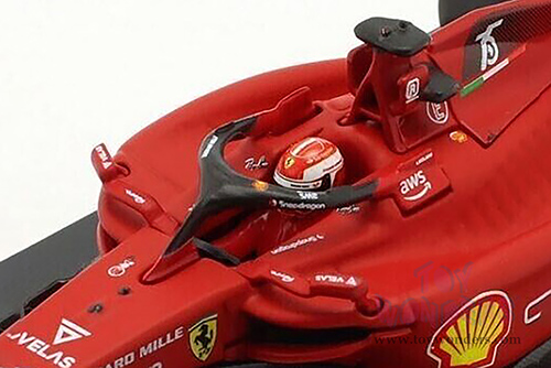 Bburago Formula Racing - Ferrari F1-75 #16 Charles Leclerc with Driver Formula One F1 Italian GP (2022) (1/43 scale diecast model car, Red) 18-36831/LEC