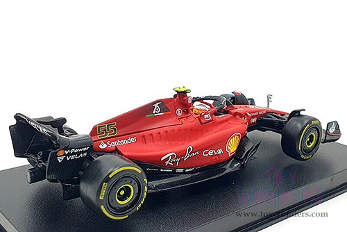 Bburago Formula Racing - Ferrari F1-75 #55 Carlos Sainz with Driver Formula One F1 Italian GP (2022) (1/43 scale diecast model car, Red) 18-36831/SAI