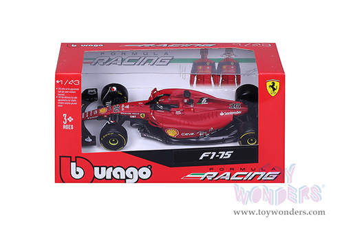 Bburago Formula Racing - Ferrari F1-75 #16 Charles Leclerc Formula One F1 Italian GP (2022) (1/43 scale diecast model car, Red) 18-36832/LEC