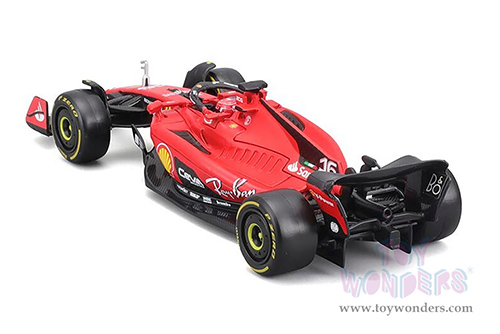 Bburago Formula Racing - Ferrari SF-23 #16 Charles Leclerc with Driver Formula One F1 Scuderia Ferrari (2023) (1/43 scale diecast model car, Red) 18-36835/16