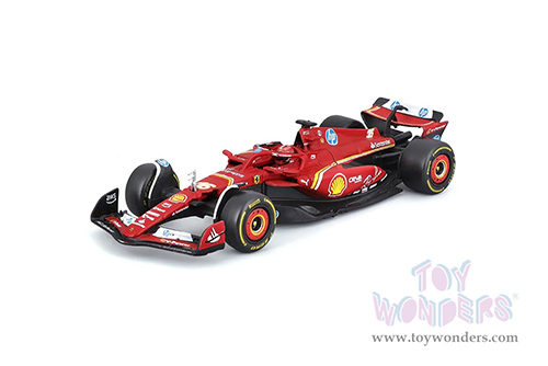 Bburago Formula Racing - Ferrari SF-24 #16 Charles Leclerc with Driver Formula One F1 Scuderia Ferrari (2024) (1/43 scale diecast model car, Red) 18-36843/16