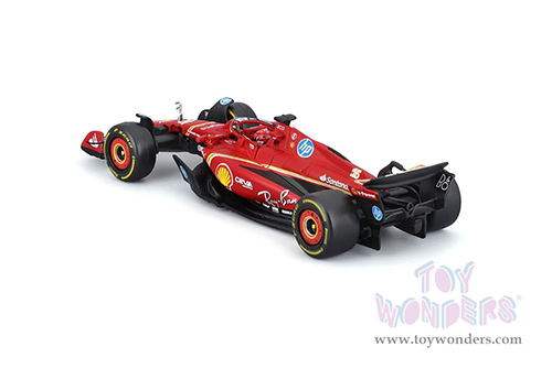 Bburago Formula Racing - Ferrari SF-24 #16 Charles Leclerc with Driver Formula One F1 Scuderia Ferrari (2024) (1/43 scale diecast model car, Red) 18-36843/16