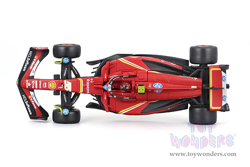 Bburago Formula Racing - Ferrari SF-24 #55 Carlos Sainz with Driver Formula One F1 Scuderia Ferrari (2024) (1/43 scale diecast model car, Red) 18-36843/55