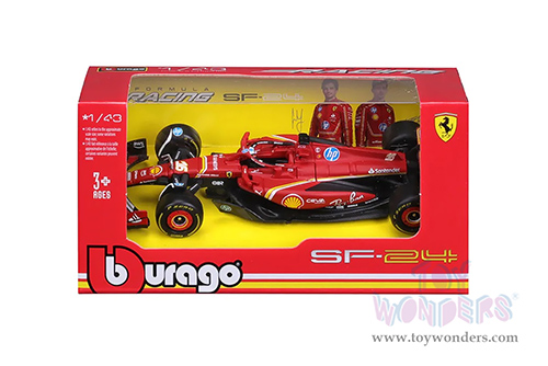 BBurago Ferrari Racing - Ferrari SF24 #16 Charles Leclerc Formula One F1 Car (2024) (1/43 scale diecast model car, Matte Red) 18-36844/16