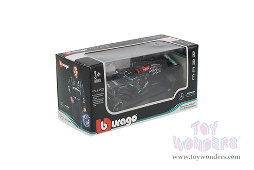 BBurago - Mercedes AMG F1 W12 E Performance Formula 1 (2021) (1/43 scale diecast model car, Silver/Turquoise) 18-38038HAMI