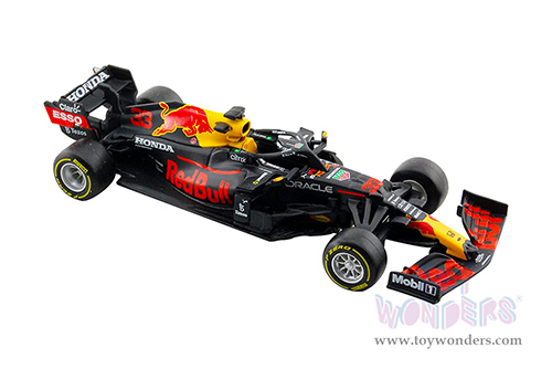 BBurago - Honda Red Bull Racing RB16 #33 Max Verstappen Formula One F1 (2021) (1/43 scale diecast model car, Black) 18-38055VERS