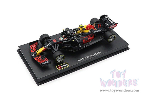 BBurago - Honda Red Bull Racing RB16 #11 Sergio Perez Formula One F1 (2021) with driver (1/43 scale diecast model car, Black) 18-38056PERE