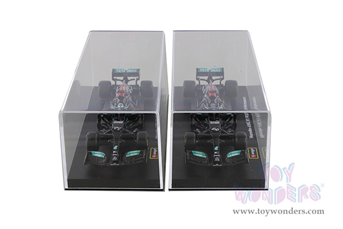 BBurago - Mercedes AMG F1 W12 E Performance Formula 1 (2021) with driver (1/43 scale diecast model car, Black/Turquoise) 18-38058HAMI