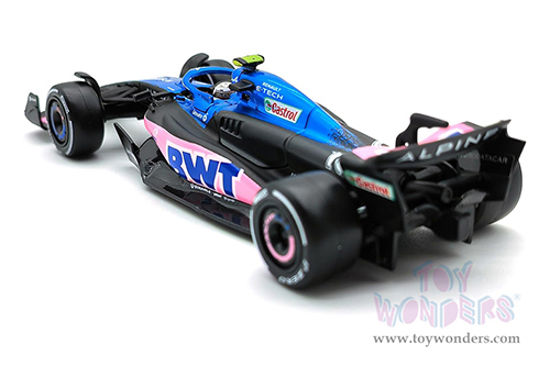 Bburago Formula Racing - BWT Alpine A523 #10 Pierre Gasly with Driver Formula One F1 (2023) (1/43 scale diecast model car, Blue/Black/Pink) 18-38073/10