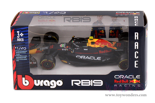Bburago - Oracle Red Bull Racing RB19 #11 Sergio Perez Formula One F1 (2023) (1/43 scale diecast model car, Black) 18-38082/11