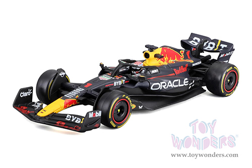 Bburago - Oracle Red Bull Racing RB19 #1 Max Verstappen with Driver Formula One F1 (2023) (1/43 scale diecast model car, Black) 18-38083/1