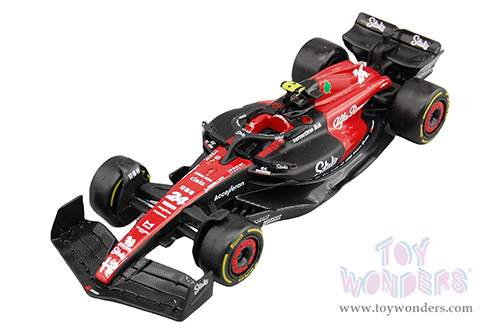 Bburago Formula Racing - Alfa Romeo F1 Team Stake C43 #24 Zhou Guanyu Formula One F1 Bahrain GP (2023) (1/43 scale diecast model car, Red/Black) 18-38085/24