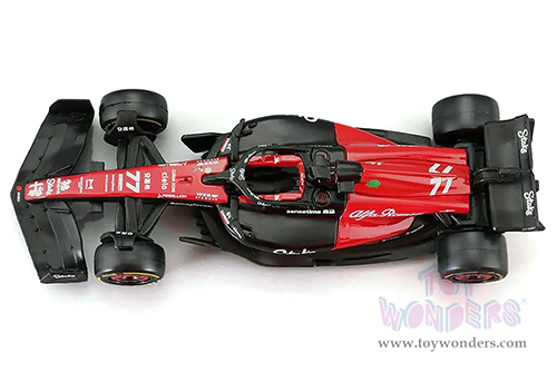 Bburago Formula Racing - Alfa Romeo F1 Team Stake C43 #77 Valtteri Bottas Formula One F1 Bahrain GP (2023) (1/43 scale diecast model car, Red/Black) 18-38085/77
