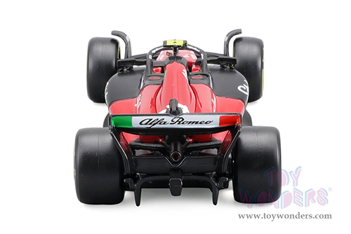 Bburago Formula Racing - Alfa Romeo F1 Team Stake C43 #24 Zhou Guanyu with Driver Formula One F1 Bahrain GP (2023) (1/43 scale diecast model car, Red/Black) 18-38086/24
