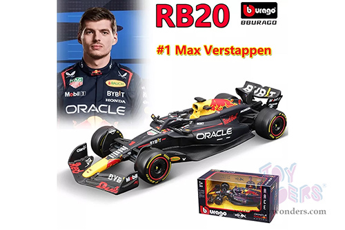 Bburago - Oracle Red Bull Racing RB20 #1 Max Verstappen Formula One F1 (2024) (1/43 scale diecast model car, Black) 18-38097/1