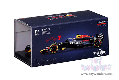 Bburago - Oracle Red Bull Racing RB20 #1 Max Verstappen with Driver Formula One F1 (2024) (1/43 scale diecast model car, Black) 18-38098/1